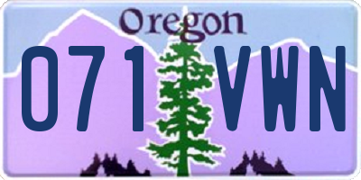 OR license plate 071VWN