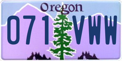 OR license plate 071VWW