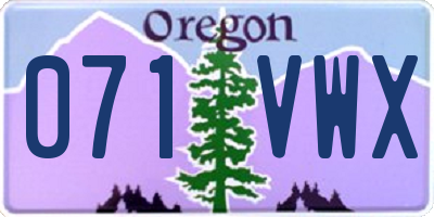 OR license plate 071VWX