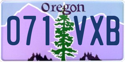 OR license plate 071VXB