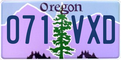OR license plate 071VXD