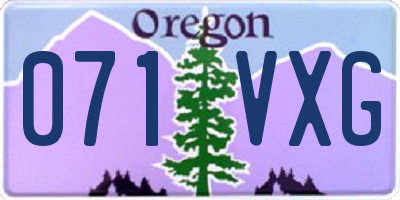 OR license plate 071VXG