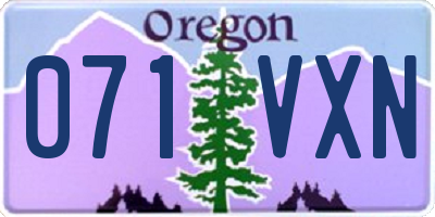 OR license plate 071VXN