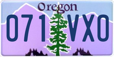 OR license plate 071VXO