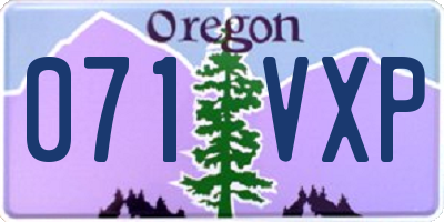 OR license plate 071VXP