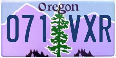 OR license plate 071VXR