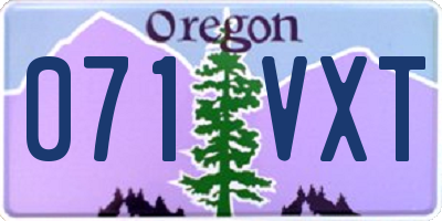 OR license plate 071VXT