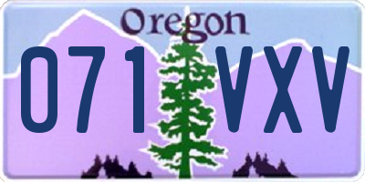 OR license plate 071VXV