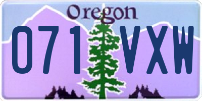 OR license plate 071VXW