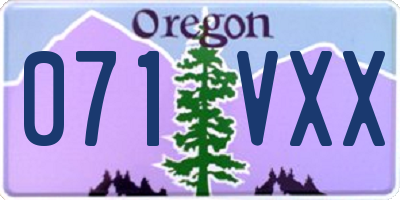 OR license plate 071VXX
