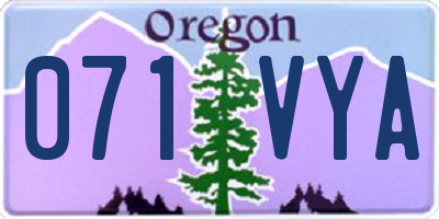 OR license plate 071VYA