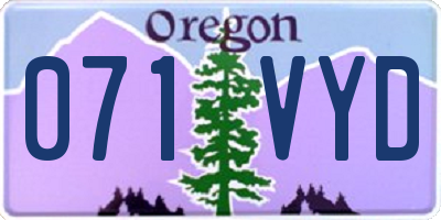 OR license plate 071VYD