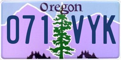 OR license plate 071VYK