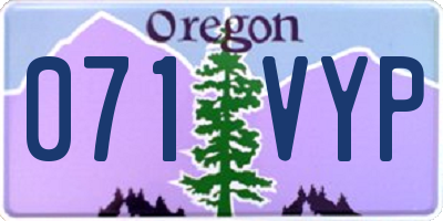 OR license plate 071VYP