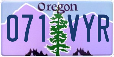 OR license plate 071VYR