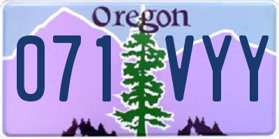 OR license plate 071VYY
