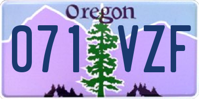 OR license plate 071VZF