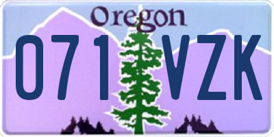 OR license plate 071VZK