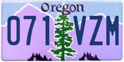 OR license plate 071VZM