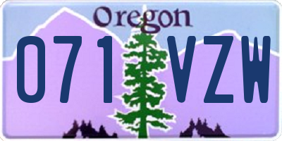 OR license plate 071VZW