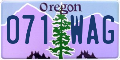 OR license plate 071WAG