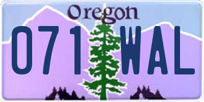 OR license plate 071WAL