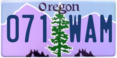 OR license plate 071WAM