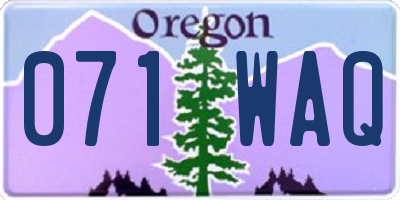 OR license plate 071WAQ