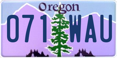 OR license plate 071WAU