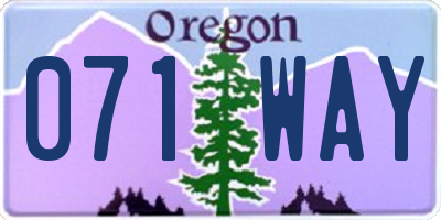 OR license plate 071WAY