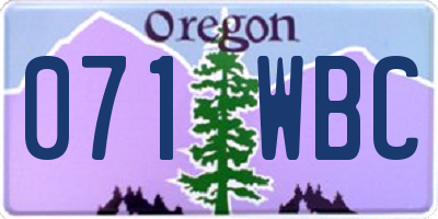 OR license plate 071WBC