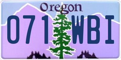 OR license plate 071WBI