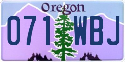 OR license plate 071WBJ