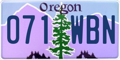 OR license plate 071WBN