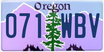 OR license plate 071WBV
