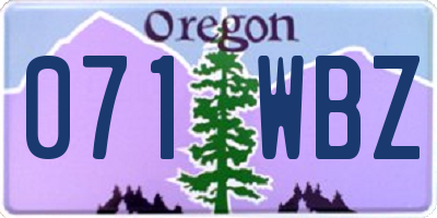 OR license plate 071WBZ