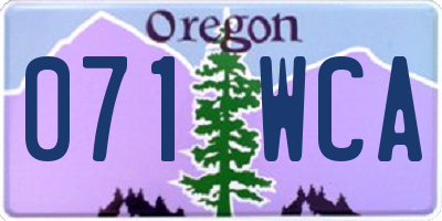OR license plate 071WCA