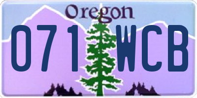 OR license plate 071WCB