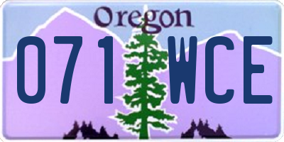 OR license plate 071WCE