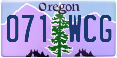 OR license plate 071WCG