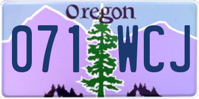OR license plate 071WCJ