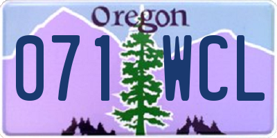 OR license plate 071WCL