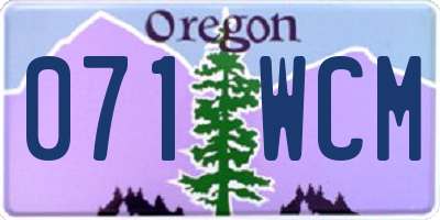 OR license plate 071WCM
