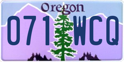 OR license plate 071WCQ