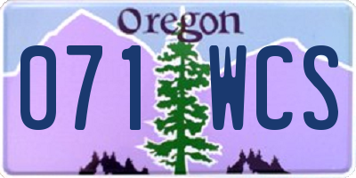OR license plate 071WCS