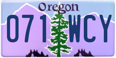 OR license plate 071WCY