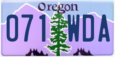OR license plate 071WDA