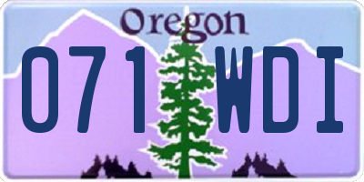 OR license plate 071WDI