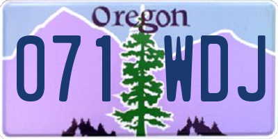 OR license plate 071WDJ