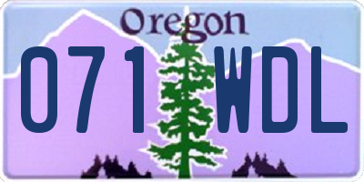OR license plate 071WDL
